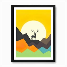 Deer In The Mountains Art Print