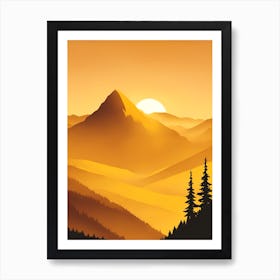 Misty Mountains Vertical Composition In Yellow Tone 27 Art Print