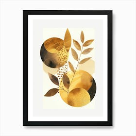 Abstract Gold Leaf Canvas Print Art Print