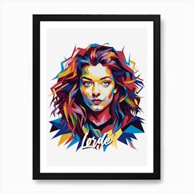 Lorde 03 Portrait Music Icon Style WPAP Pop Art Art Print