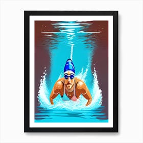 Swimmer In The Water Art Print