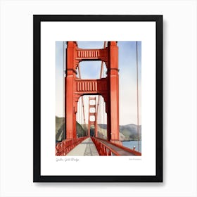 Golden Gate Bridge 1 Watercolour Travel Poster Art Print