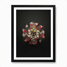 Vintage Adenocarpus Floral Wreath on Wrought Iron Black n.2482 Art Print