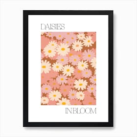 Daisies In Bloom Flowers Bold Illustration 1 Art Print