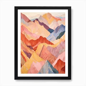Mount Crillon United States Colourful Mountain Illustration Art Print