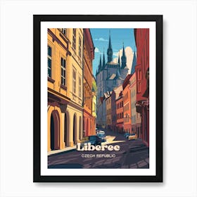 Liberec Czech Republic Streetview Travel Art Illustration Art Print