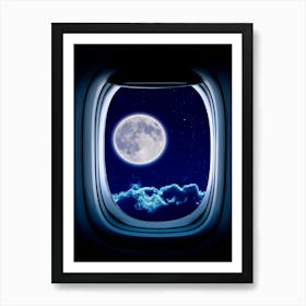 Moon From An Airplane Window #5 Art Print