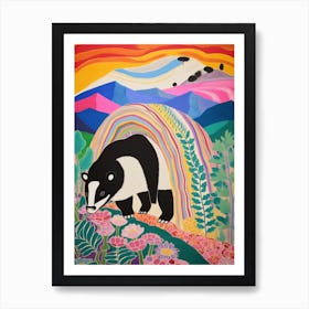 Maximalist Animal Painting Badger 3 Art Print