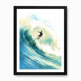 Surfing In A Wave On Tulum Beach, Riviera Maya Mexico 3 Art Print
