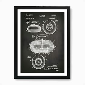 Curling Gifts, Curling Sport, Curling Rock, Curling Stone, Curling Art, Curling Decor, Curling Poster, Curling Blueprint, Curling, Sc088a1 Art Print