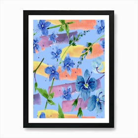 Blue Flowers - Veronica blue flower Art Print