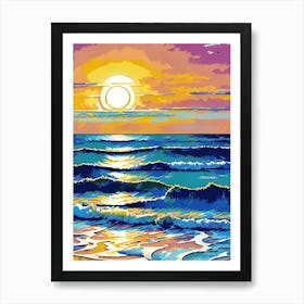 Sunset On The Beach Poster