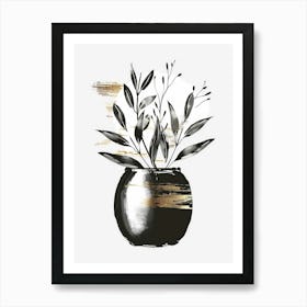 Black And Gold Painting 2 Art Print