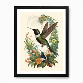 Hummingbird botanical flower beauty 6 Art Print