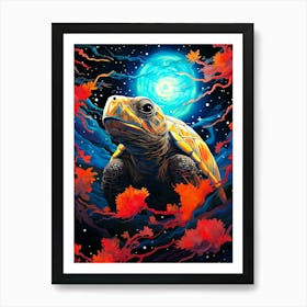 Turtle In The Moonlight Art Print