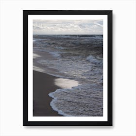 Greige Golden Evening Beach Walk Art Print