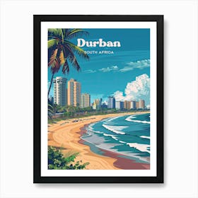 Durban South Africa Seeside Art Illustration Art Print