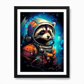 Raccoon In Space 3 Art Print