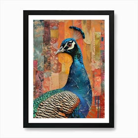 Kitsch Peacock Collage 2 Art Print