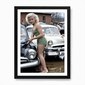 50's Style Community Car Wash Reimagined - Hall-O-Gram Creations 10 Art Print