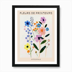 Spring Floral French Poster  Gypsophila 5 Art Print