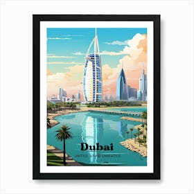 Dubai Middle East Skyline Travel Art Art Print