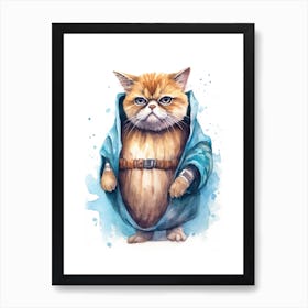 Exotic Shorthair Cat As A Jedi 4 Art Print