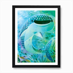 Happy Whale Shark Art Print