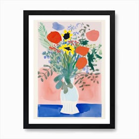 Wild Flowers Bouquet Flower Illustration 1 Art Print