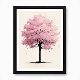 Cherry Tree Pixel Illustration 3 Art Print