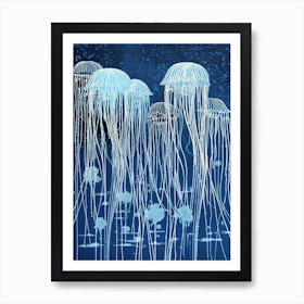 Box Jellyfish Washed Illustration 1 Poster