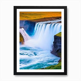 Gullfoss Waterfall, Iceland Nat Viga Style (3) Art Print