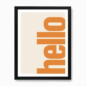 Hello Typography - Orange Art Print