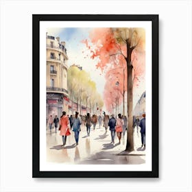 Champs-Elysées Avenue. Paris. The atmosphere and manifestations of spring. 6 Art Print