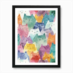 Colorful Cats 2 Art Print