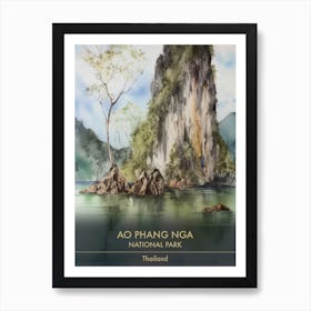 Ao Phang Nga National Park Thailand Watercolour 4 Art Print