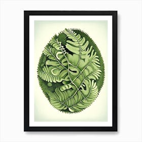 Lemon Button 1 Fern Vintage Botanical Poster Art Print