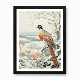 Winter Bird Painting Pheasant 6 Art Print