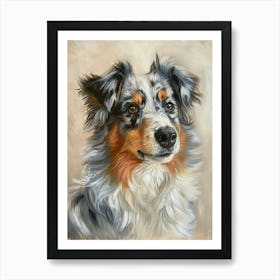 Australian Shepherd Acrylic Painting 3 Art Print