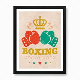 Boxing Champions vintage poster Poster