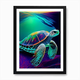 Conservation Sea Turtle, Sea Turtle Abstract 2 Art Print