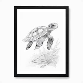 Hatching Sea Turtle, Sea Turtle Quentin Blake Illustration 2 Art Print