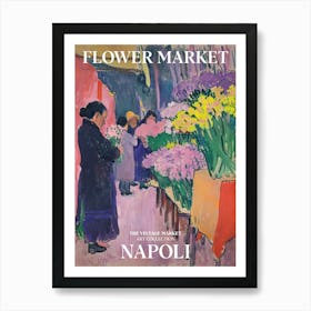 Vintage Flower Market Painting Napoli 2 Art Print