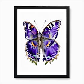 Purple Emperor Butterfly Decoupage 4 Art Print