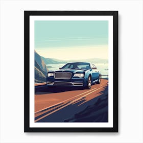 A Chrysler 300 In The Pacific Coast Highway Car Illustration 2 Art Print