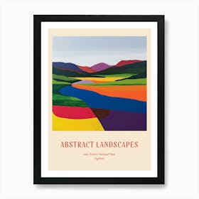 Colourful Abstract Lake District National Park England 3 Poster Art Print