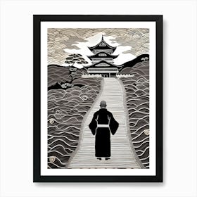 MONK, Japanese Quilting Art, 1476 Art Print