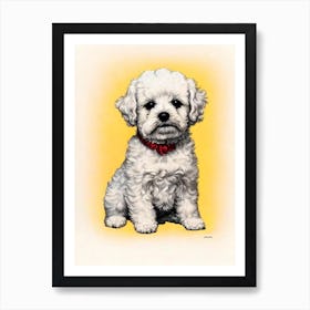 Bichons Frises Illustration Art Print