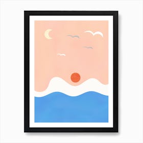 OCEAN AND SUNSET SKY - NATURE Art Print