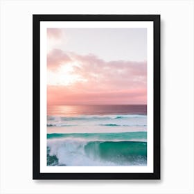 Bondi Beach, Sydney, Australia Pink Photography 2 Art Print